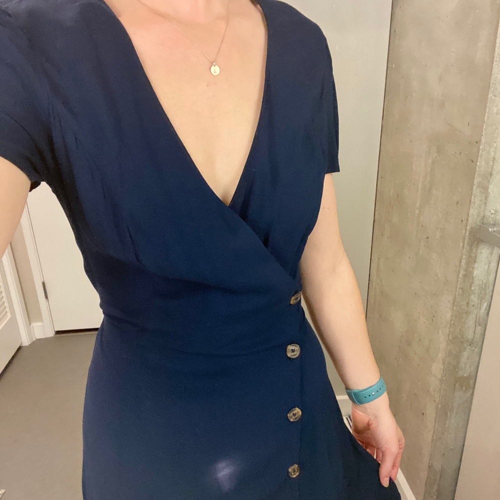 Blue wrap dress